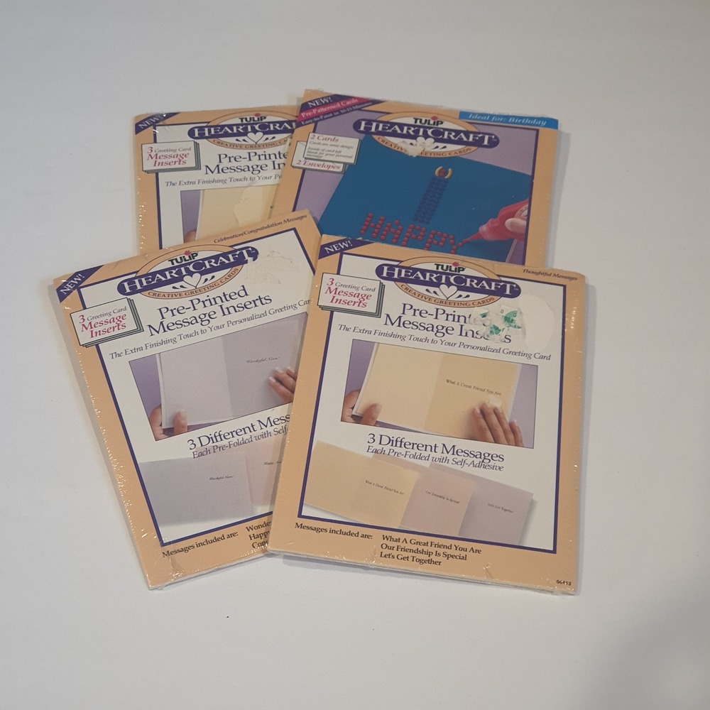Vintage Tulip‎ HeartCraft Birthday Card Kit Pre-Printed Message Insert Packs